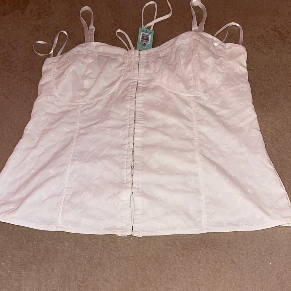 White eyelet corset
